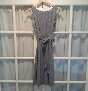 Elle black & white checked dress, XS